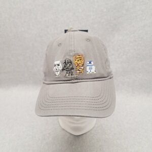 Star Wars Adjustable Hat Cap Strapback Darth Vader R2-D2 Stormtrooper Chewy Gray